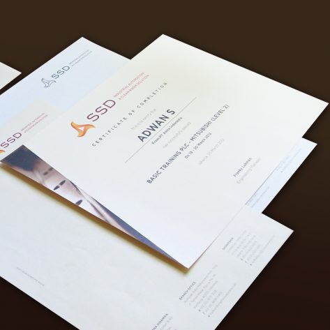 Letterhead and certificate